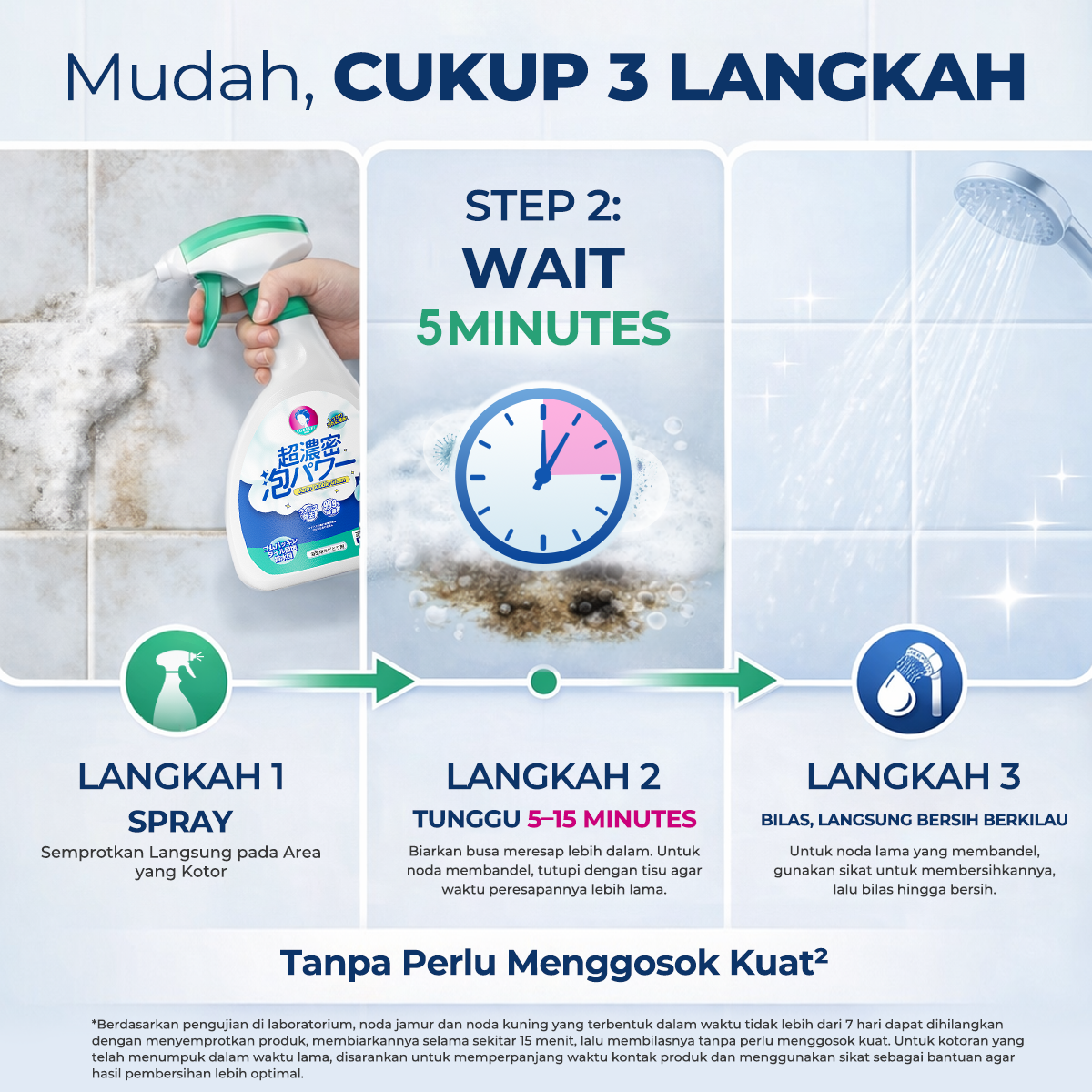 LOGESKI Pembersih Kamar Mandi Foam Tanpa Sikat, Menghilangkan Kerak, Jamur, Noda Kuning dan Bau Tak Sedap
