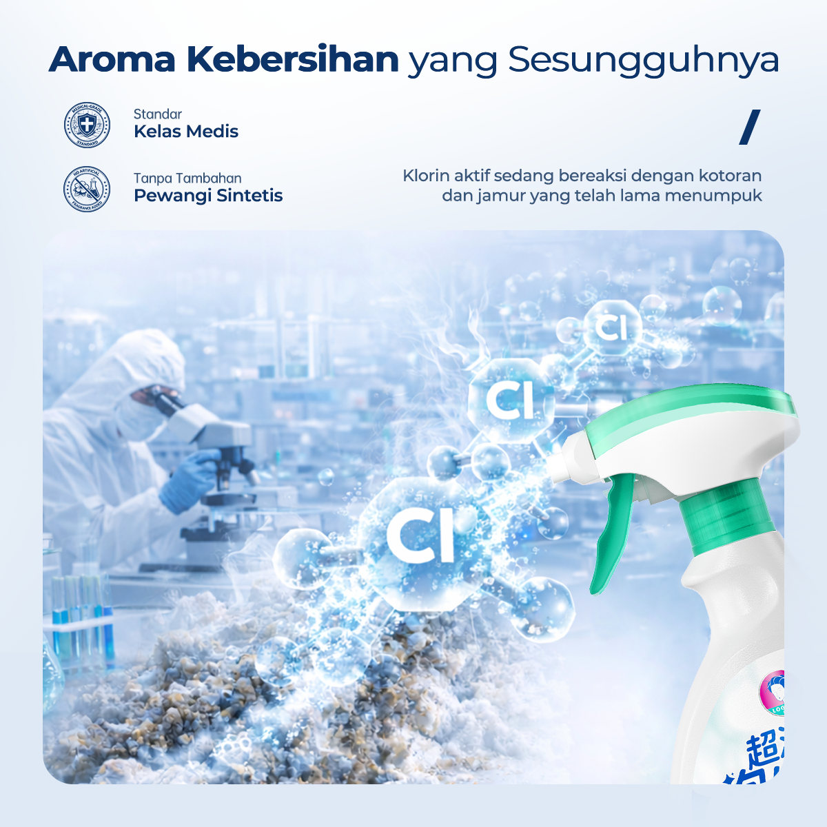 LOGESKI Pembersih Kamar Mandi Foam Tanpa Sikat, Menghilangkan Kerak, Jamur, Noda Kuning dan Bau Tak Sedap