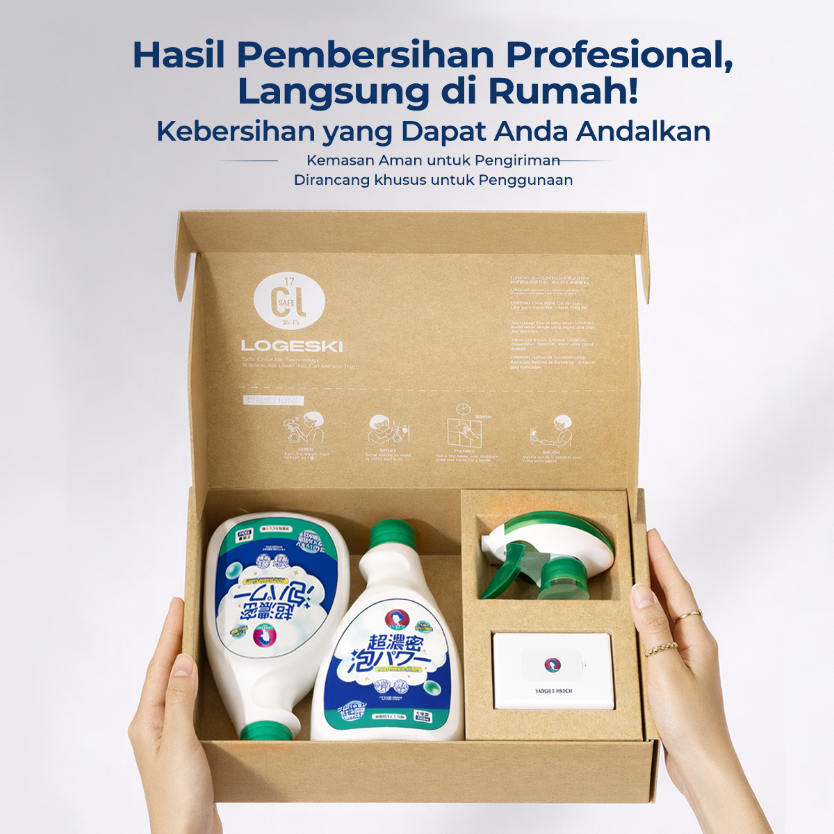 LOGESKI Pembersih Kamar Mandi Foam Tanpa Sikat, Menghilangkan Kerak, Jamur, Noda Kuning dan Bau Tak Sedap