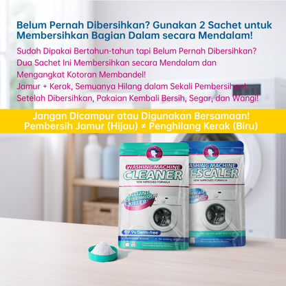 LOGESKI Bubuk Pembersih Tabung Mesin Cuci Tanpa Rendam, Menghilangkan Noda Membandel, Jamur dan Bau Apek, Membunuh 99,9% Kuman