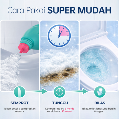 Logeski Pembersih Toilet Cleaner Kerak Membandel Tanpa Sikat Kuat 3 Botol 1500ml | 99,9% Anti Bakteri Ampuh Anti Bau Kamar Mandi