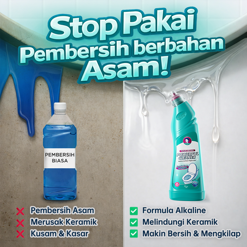 Logeski Pembersih Toilet Cleaner Kerak Membandel Tanpa Sikat Kuat 3 Botol 1500ml | 99,9% Anti Bakteri Ampuh Anti Bau Kamar Mandi