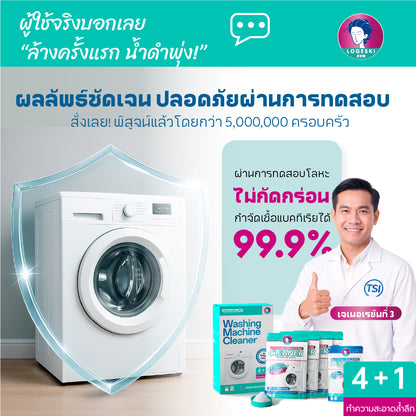 LOGESKI น้ำยาล้างเครื่องซักผ้า ขจัดเชื้อรา คราบตะกรัน คราบฝังแน่น ไม่ต้องแช่ ลดกลิ่นอับทันที