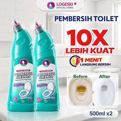 Logeski Pembersih Toilet Tanpa Sikat – Penghilang Kerak & Bau, 500 ml / 2 Botol