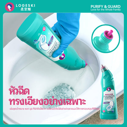 LOGESKI น้ำยาล้างโถสุขภัณฑ์ ไม่ต้องขัด ขจัดคราบ ตะกรัน และกลิ่นได้อย่างหมดจด ฆ่าเชื้อ 99%